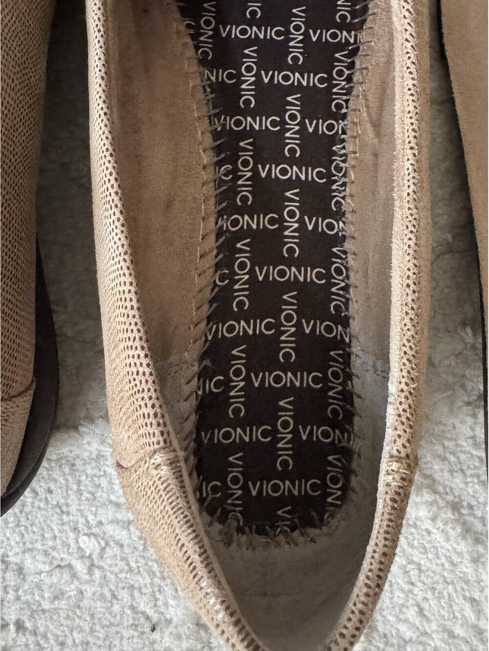 Vionic Alda Horsebit Loafers Women’s US 9 Wide Pewter Embossed Leather Comfort - Picture 4 of 9